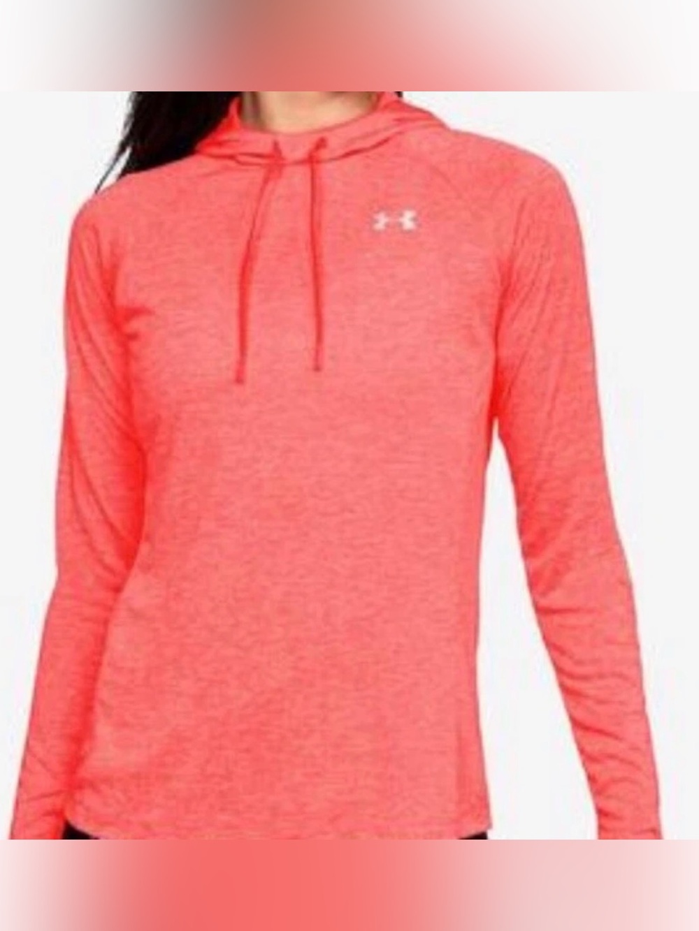 Under Armour HeatGear Tech Twist Hoodie 2.0 Women’s Orange Long Sleeve Pullover - Picture 2 of 11